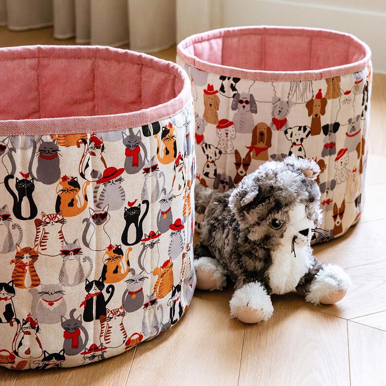 Decostof Half panama elegante honden – natuur/grijs, image number 6