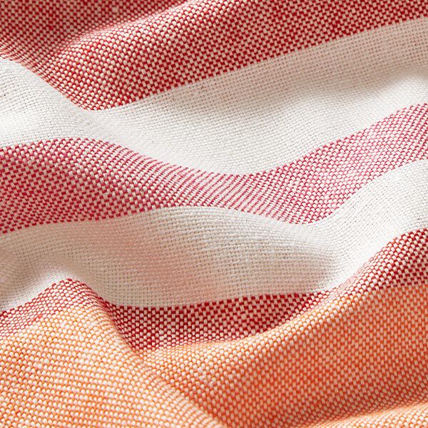 Decostof Half panama kleurrijke mix van strepen gerecycled – rood, image number 2