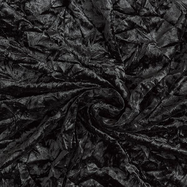 Stretchfluweel gecrasht – zwart,  image number 3