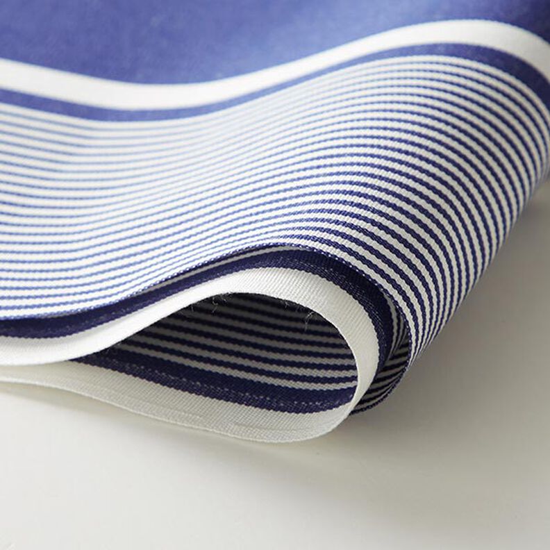 Outdoorstof Canvas Strepen – marineblauw/wit,  image number 6