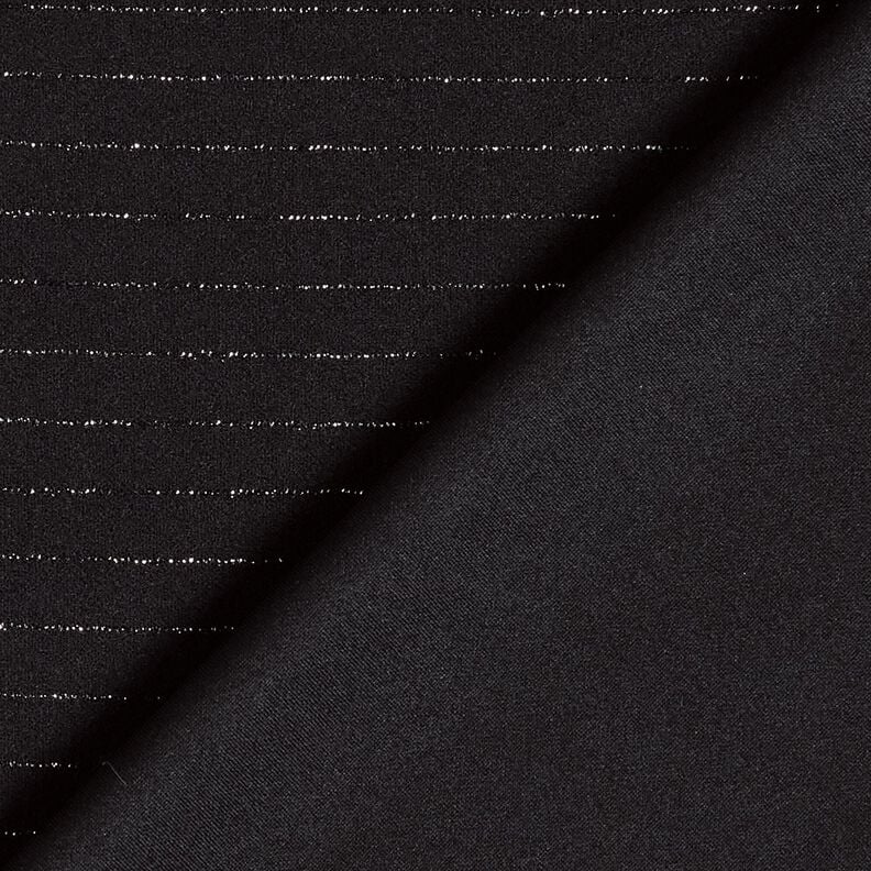 Broekstof stretch glitter krijtstreep – zwart/zilver metallic,  image number 4
