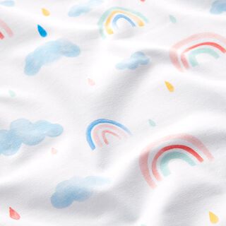 GOTS Katoenjersey Aquarel regenboogwereld | Tula – wit, 