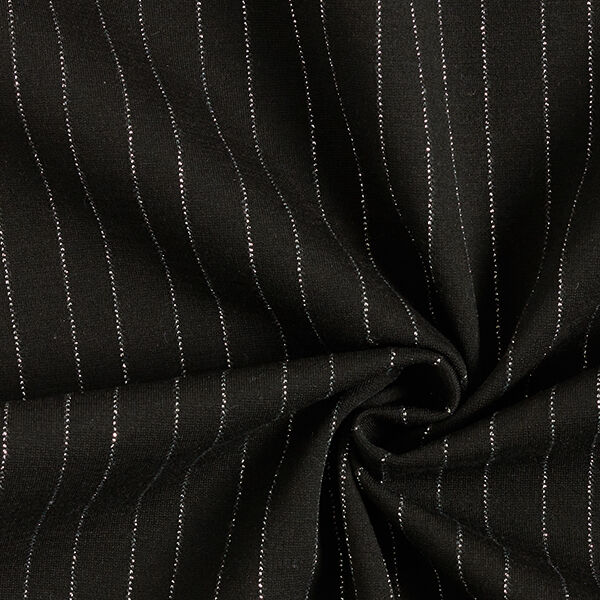 Romaniet jersey naaldstrepen lurex – zwart, image number 3