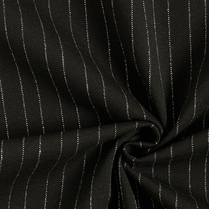 Romaniet jersey naaldstrepen lurex – zwart,  image number 3