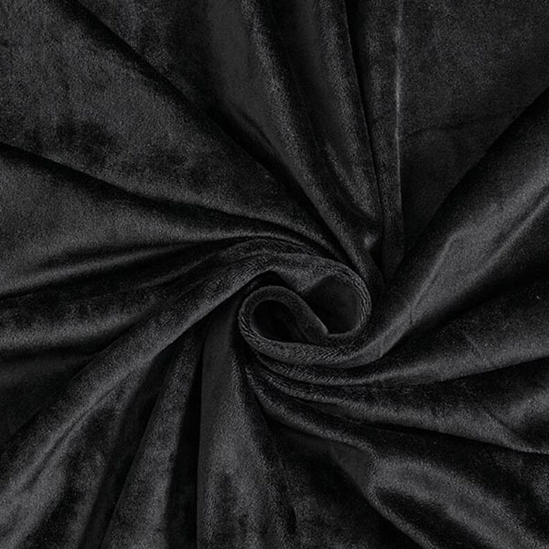 Nicki fluweel effen – zwart,  image number 1
