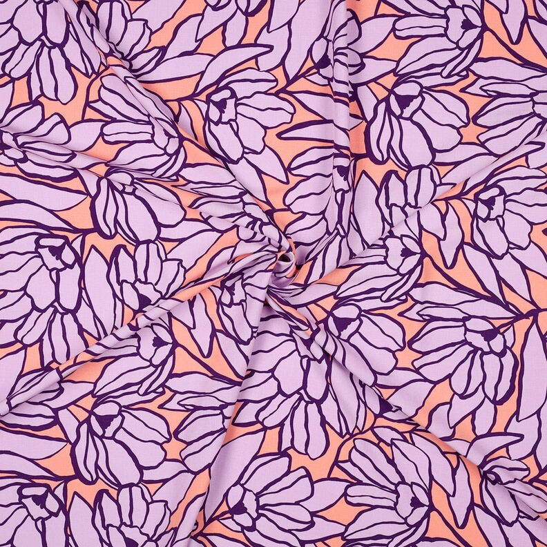 Lenzing Ecovero Inked Bouquet | Nerida Hansen – perzik sinaasappel/lavendel,  image number 3