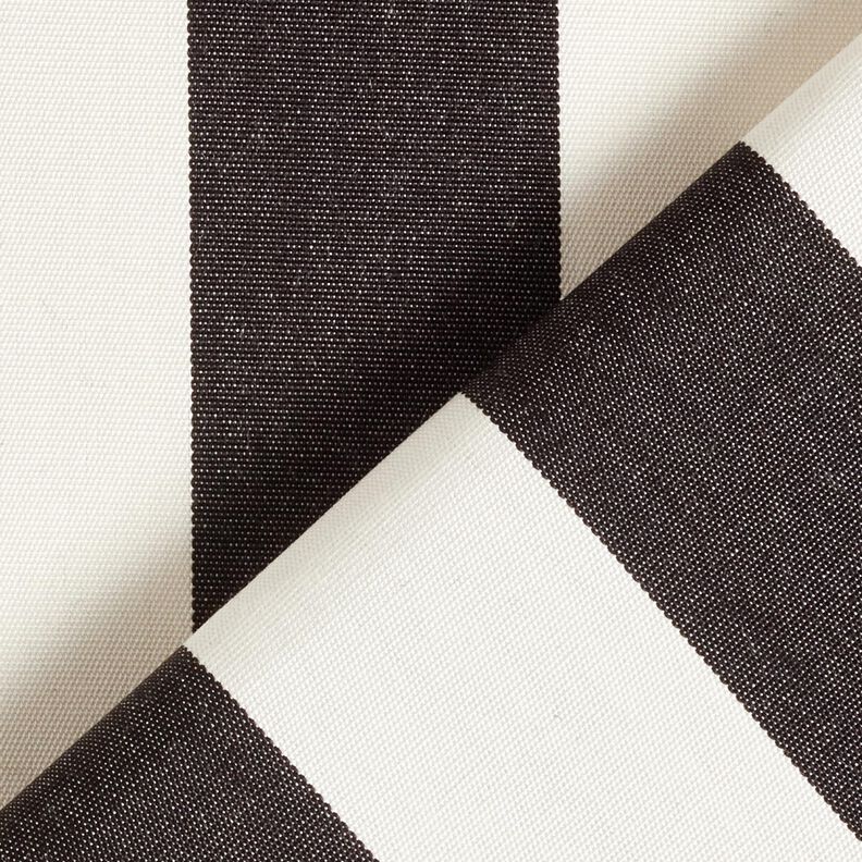 Outdoorstof Canvas Blokstrepen – zwart/ivoor,  image number 4