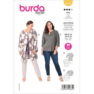 Plus size mantel/Jas | Burda 6034 | 44-54, 