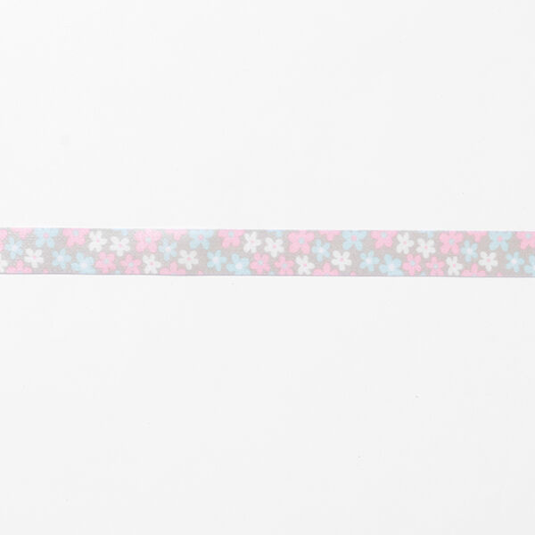 Satijnband Bloemen – grijs/roze,  image number 2