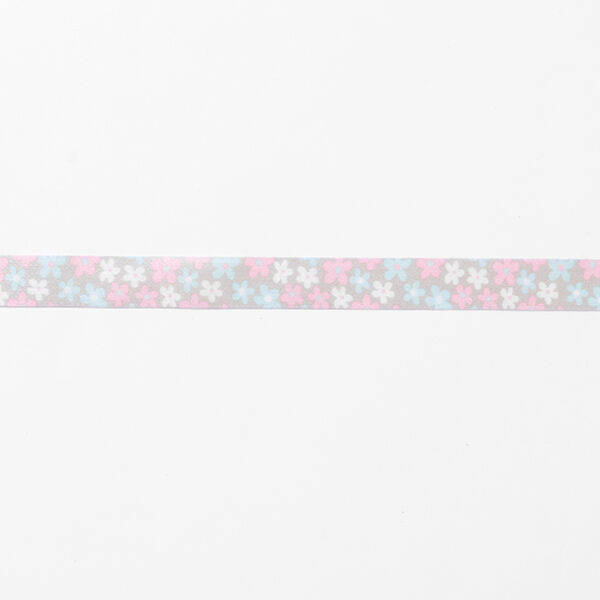 Satijnband Bloemen – grijs/roze, image number 2