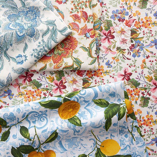 Decostof Canvas oosterse bloemenornamenten 280 cm – natuur/groen, image number 5