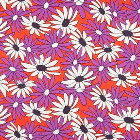 Satin expressieve bloemen &ndash; oranje/roodpaars, 