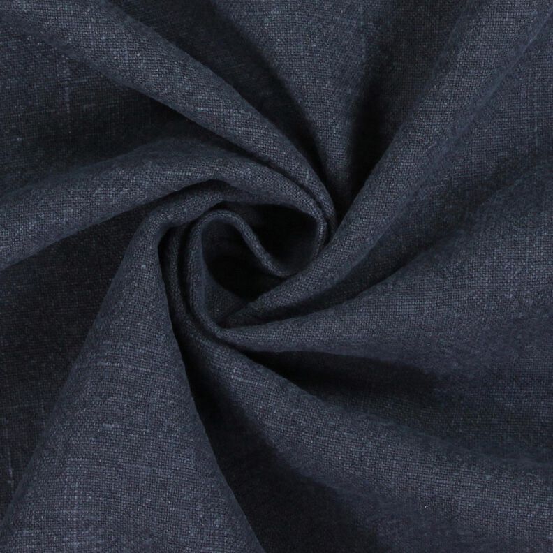 Ramie Linnen stof stone washed, zware kwaliteit – nachtblauw,  image number 2
