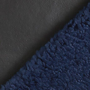 B-waren Imitatieleer met imitatiebont effen – zwart/marineblauw, 