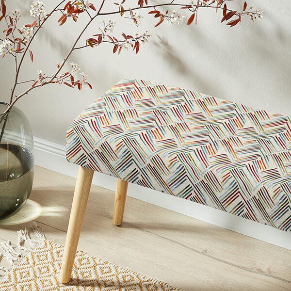Decostof Gobelin Zigzag lijn – lichtbeige/blauw,  image number 6