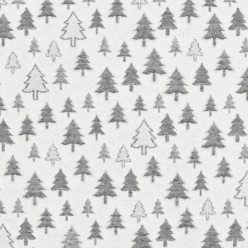 Decostof Jacquard glinsterende dennenbomen – anthraciet/zilver,  image number 1