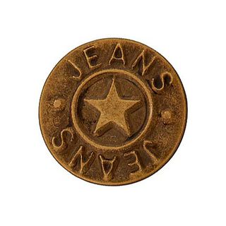 Jeanspatentknoop Ster – oud goud metalen, 