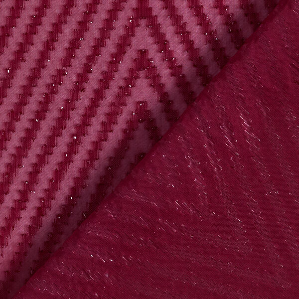 Chiffon zigzag glitter – bordeauxrood, image number 4