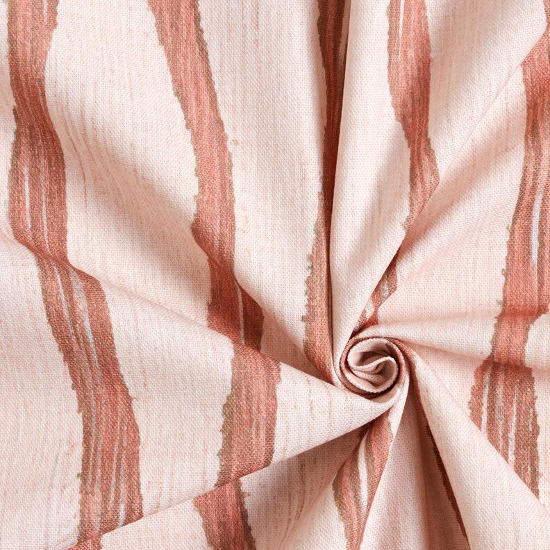 Decostof Half panama Golvende strepen – rood/roos, image number 3