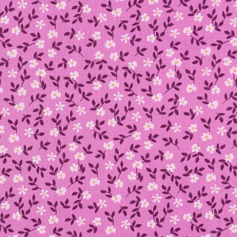 GOTS Katoenpopeline Losse bloemen | Poppy Fabrics – pink/wit, image number 1