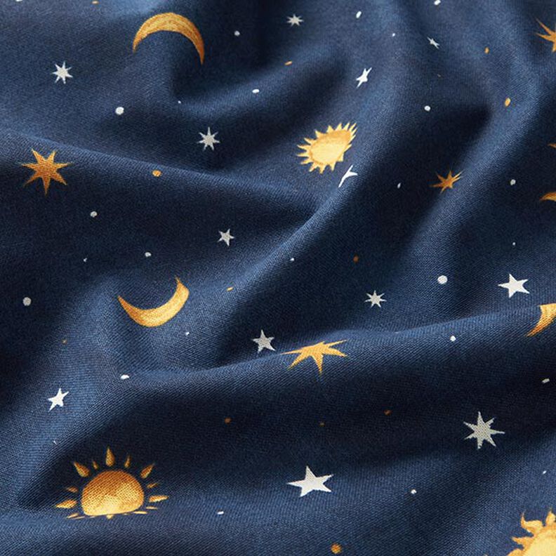 Decostof Glow-in-the-dark nachtelijke hemel – goud/marineblauw,  image number 12