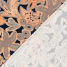 Viscosejersey Geschilderde bloemen – nachtblauw/perzik sinaasappel,  thumbnail number 4
