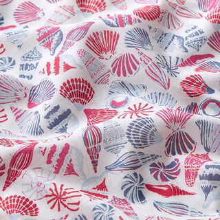 GOTS Batist Schelpen | Tula – ecru/rood, 