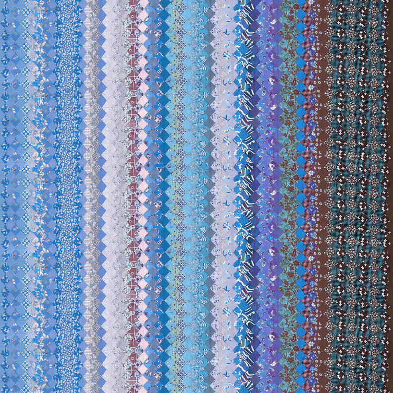 GOTS Katoenen batist Patroonmix kleurverloop | TCC x LOOKS by Wolfgang Joop – blauw/donkerbruin,  image number 1