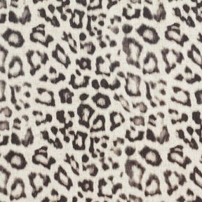 Viscose-linnen-mix Luipaardprint digitale print – amandel/zwart, 