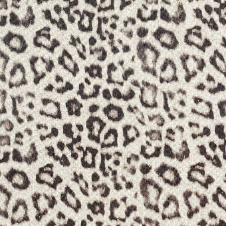Viscose-linnen-mix Luipaardprint digitale print – amandel/zwart,  image number 1