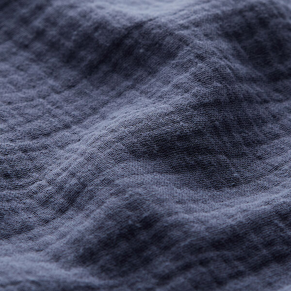 Mousseline/dubbel gehaakte stoffen – jeansblauw,  image number 3