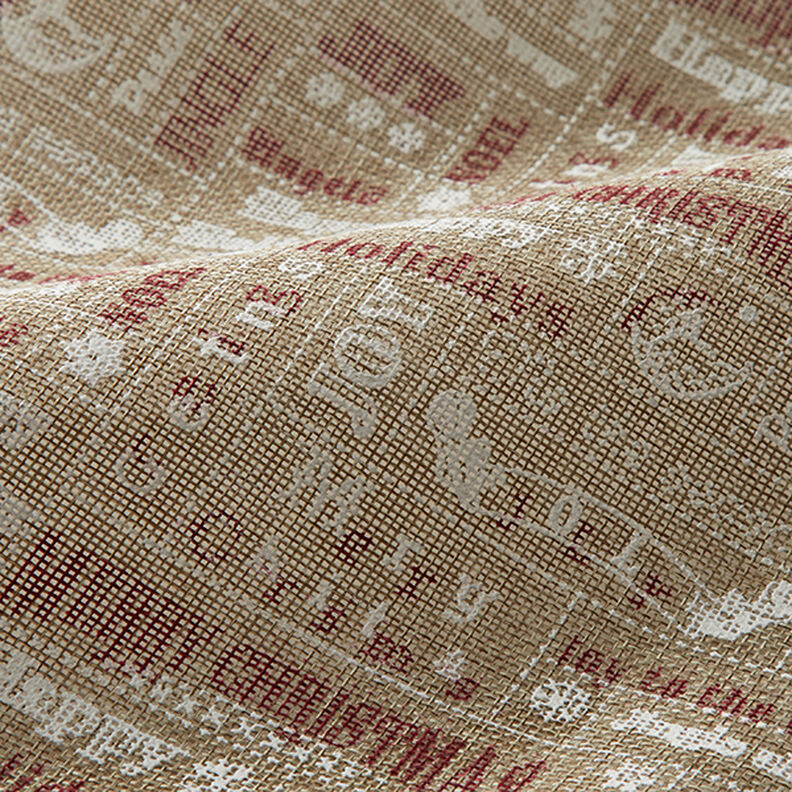 Decostof Kerstcollage jute-look – duingeel/wit,  image number 3