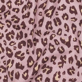 Viscose-linnen-mix Luipaardprint | Poppy Fabrics – licht oudroze/aubergine, 