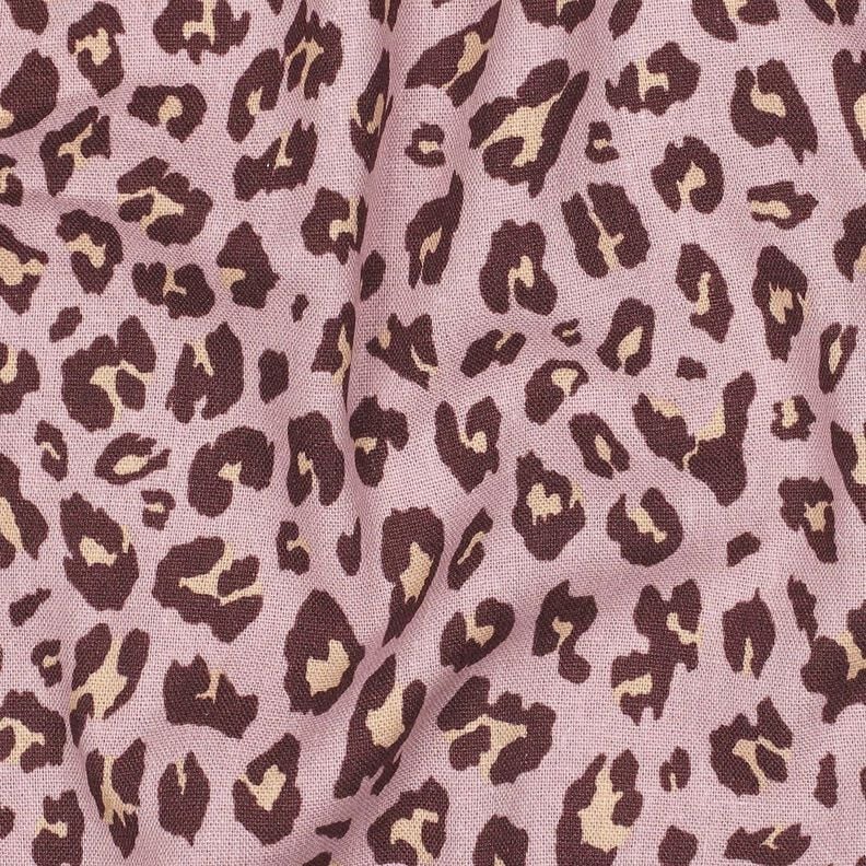 Viscose-linnen-mix Luipaardprint | Poppy Fabrics – licht oudroze/aubergine,  image number 2