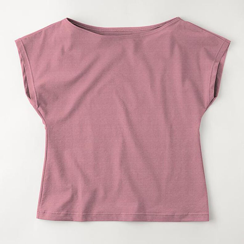 Katoenjersey medium effen – donker oudroze,  image number 8