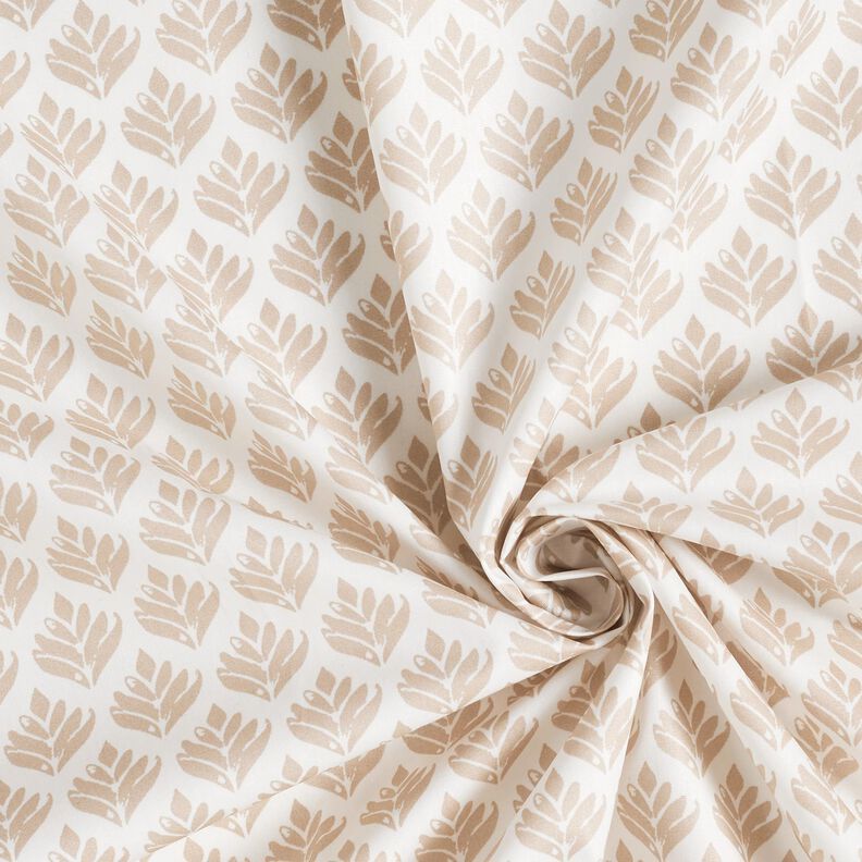 Gecoate katoen abstracte vakken – wit/cashew, image number 3