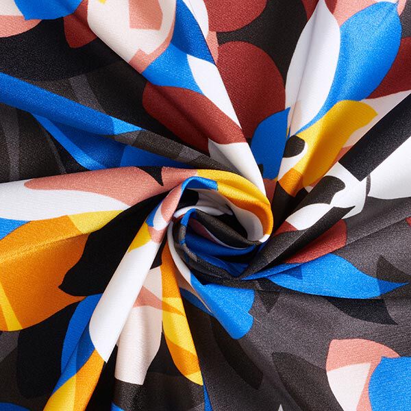 Badpakstof abstracte bladeren – zwart, image number 3