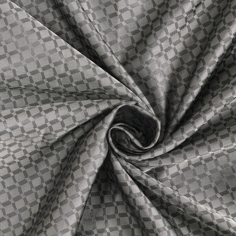 Voeringstof Jacquard Ruiten – grijs,  image number 3