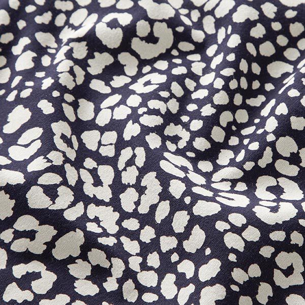 Katoenjersey luipaardprint – nachtblauw, image number 2