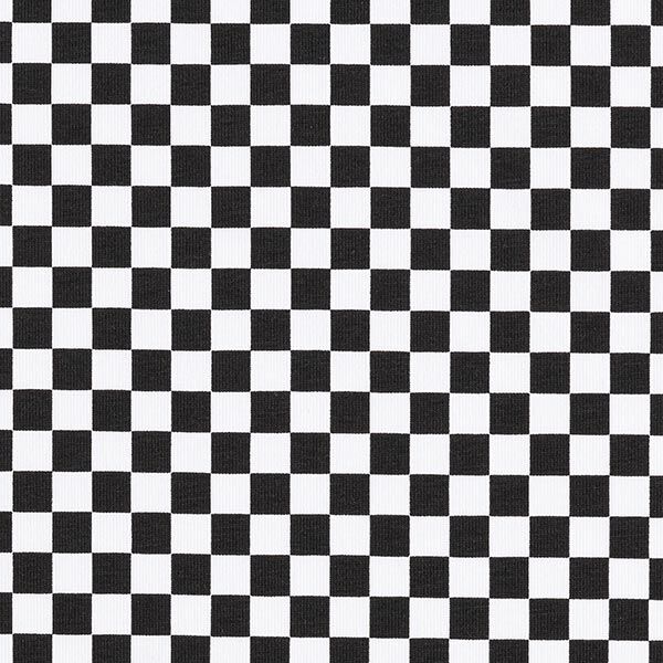 Katoenjersey Schaakbord [9 mm] – zwart/wit,  image number 1