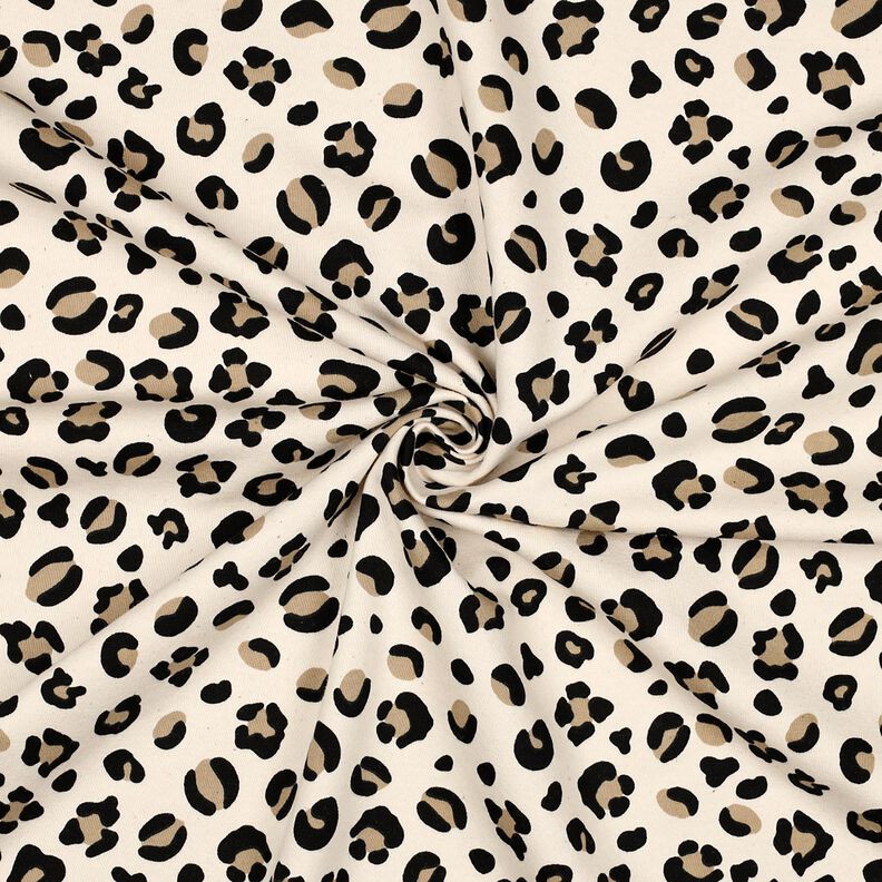 Sweatshirt geruwd Luipaardprint | Poppy Fabrics – creme/anemoon,  image number 3