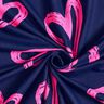 French Terry sommersweat Jeanslook neon harten – nachtblauw/neon pink,  thumbnail number 3