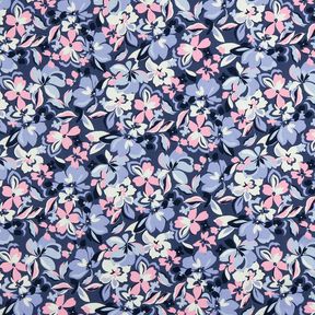 Sommersweat Grote bloemen | Poppy Fabrics – jeansblauw, 