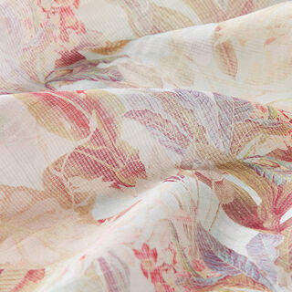 Viscose-zijde-mix romantische bloemen – wit, 
