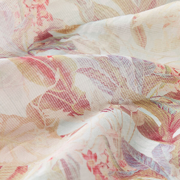 Viscose-zijde-mix romantische bloemen – wit, image number 2