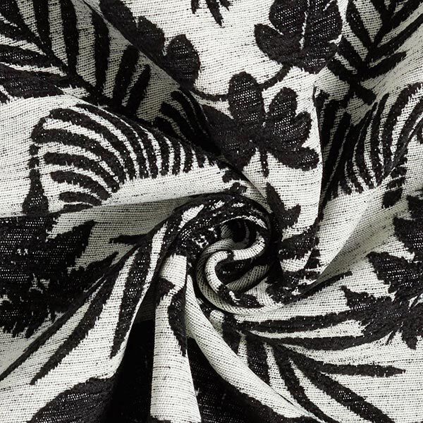 Chenille-Jacquard Barok jungle – zwart/ecru, image number 3