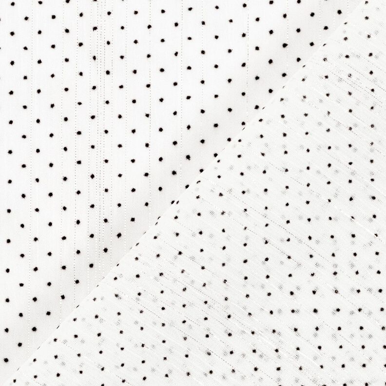 Chiffon glitterstrepen en stippen – wit, image number 4