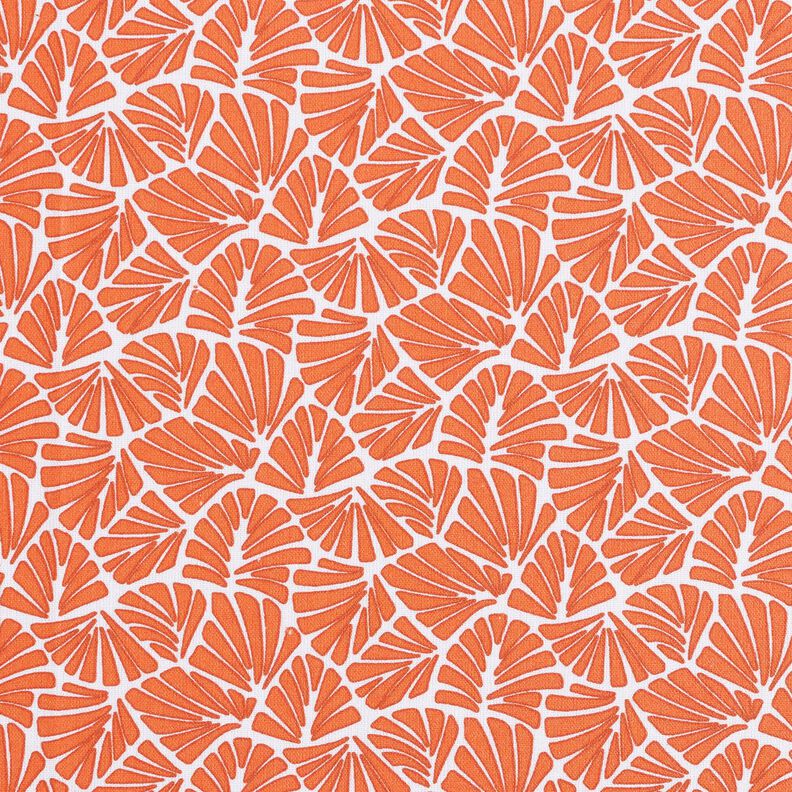 Gecoate katoen abstracte minibladeren – oranje/wit,  image number 1