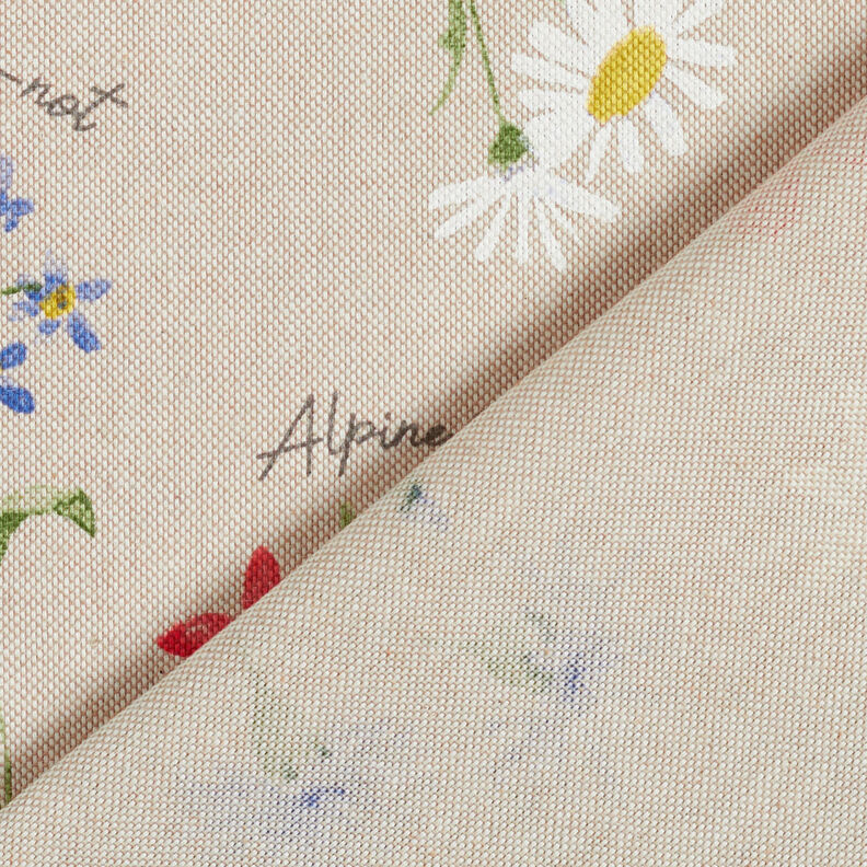 Decostof Half panama Alpenbloemen – natuur/blauw, image number 4