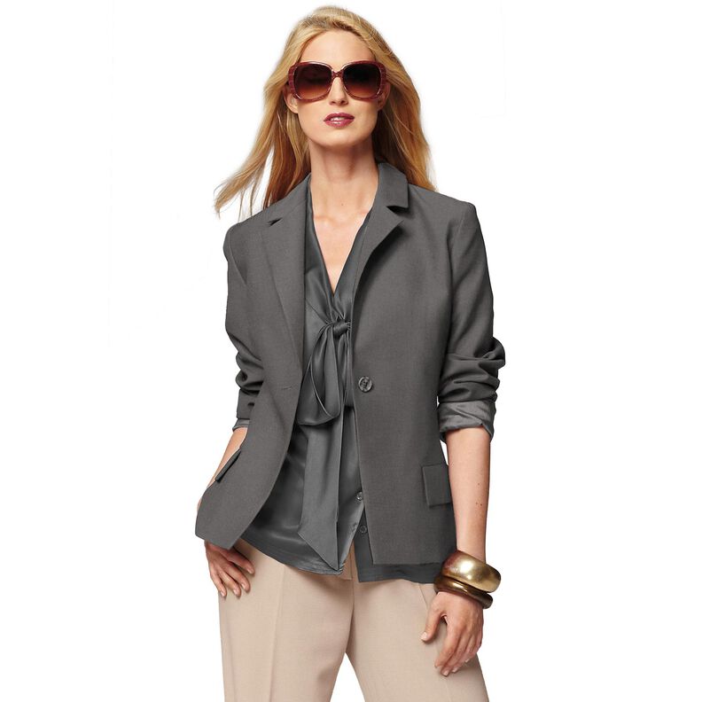 Bi-stretch gabardine – leigrijs,  image number 6